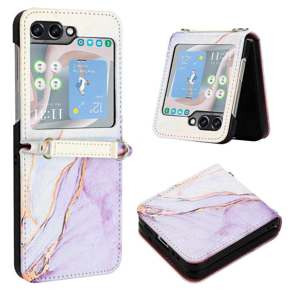 YB Pattern Printing Leather Series-5 for Samsung Galaxy Z Flip5 5G Phone Case Marble Pattern PU Leather Cover YB Pattern Printing Leather Series-5 for Samsung Galaxy Z Flip5 5G Phone Case Marble Pattern PU Leather Cover
